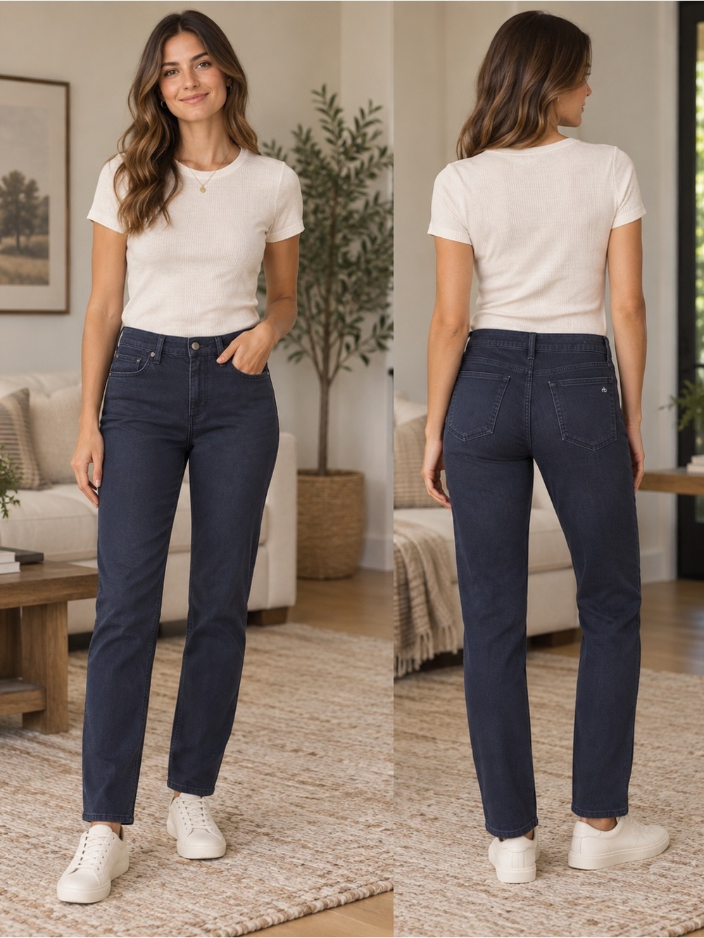 rag & bone Slim Straight Ankle Jeans — Dark Navy Women’s 32 Preppy Classy